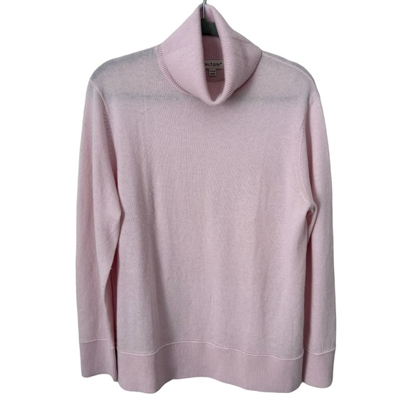 Bleu Gray‎ Wool Cashmere Pink Classic Minimalist Turtleneck Sweater Medium - Picture 1 of 5